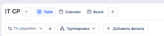Переключение между представлениями задач